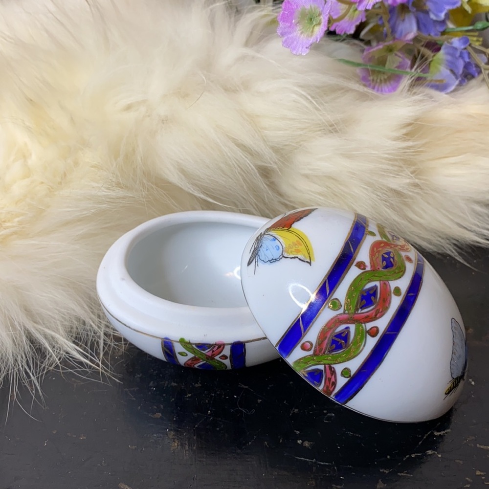 . - Antique KPM Porcelain Egg Trinket Dish - Königliche Porzellan-Manufaktur